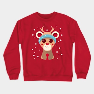 Cute Christmas Red Nosed Reindeer Crewneck Sweatshirt